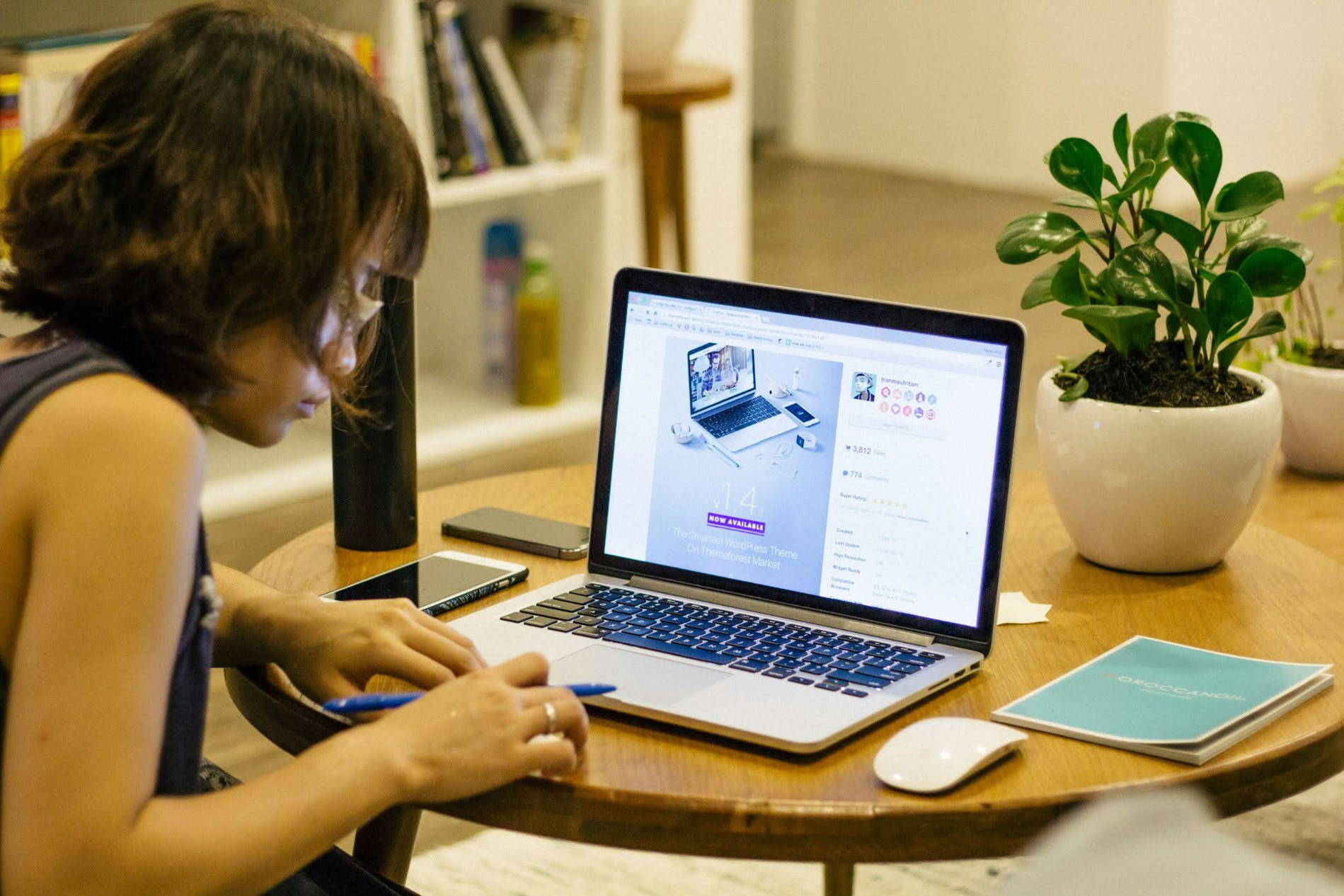 A student attending an online lecture.