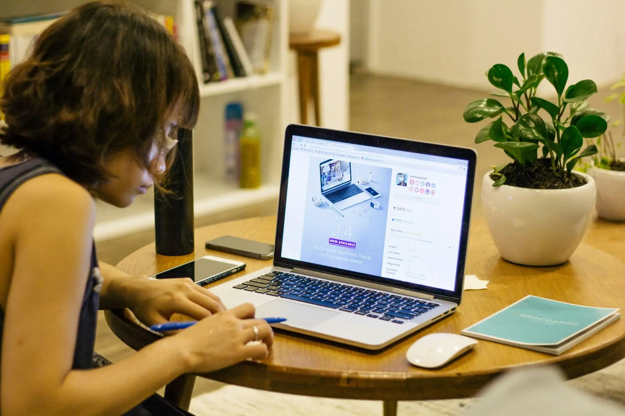 A student attending an online lecture.